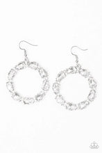 Load image into Gallery viewer, Ring Around The Rhinestones - White Earrings - Paparazzi