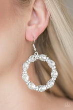 Load image into Gallery viewer, Ring Around The Rhinestones - White Earrings - Paparazzi