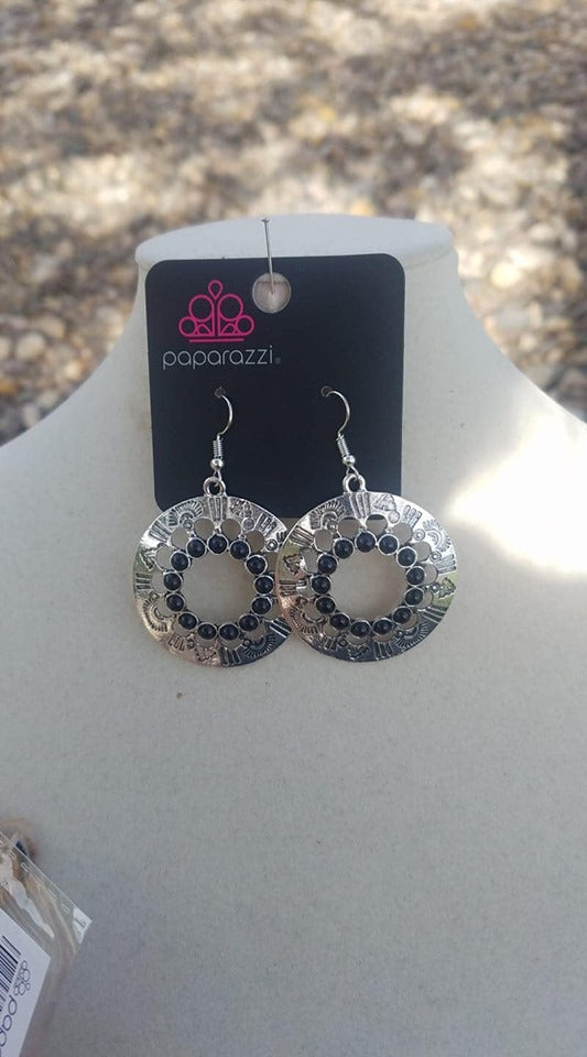 Organically Omega Black Earrings Paparazzi Jessica s 5 Bling