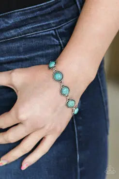 Carved In SANDSTONE- Blue Bracelet - Paparazzi