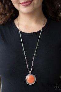 Stone Aura - Orange Necklace - Paparazzi