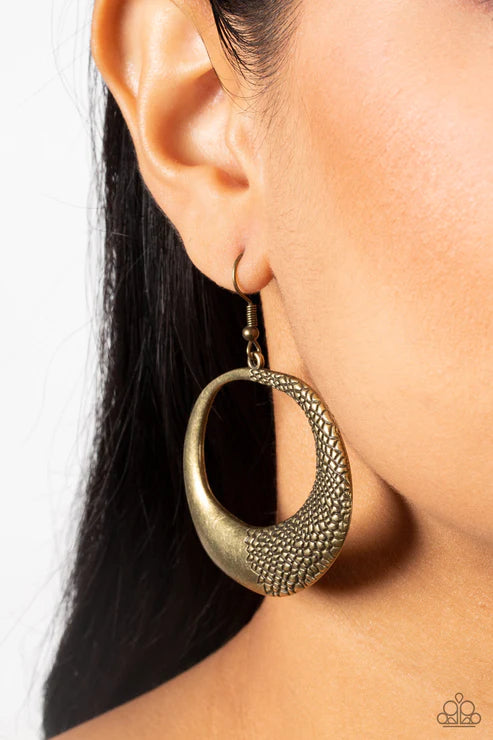 Downtown Jungle - Brass Earrings - Paparazzi