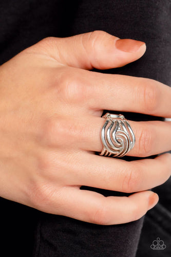 Interlocked Insignia - Silver Ring - Paparazzi