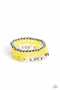 CUBE Your Enthusiasm - Yellow Bracelet - Paparazzi