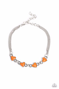 Smitten Sweethearts - Orange Bracelet - Paparazzi