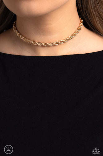 Never Lose ROPE - Gold Choker Necklace - Paparazzi
