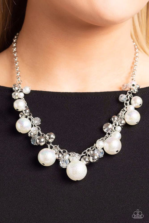 Sedona Sandstone - White Crackle Stone Necklace - Chic Jewelry Boutiqu