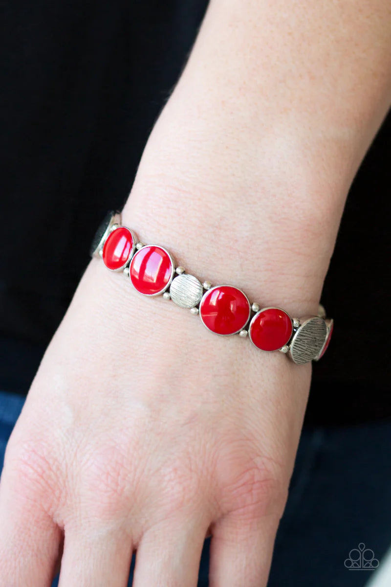 Bubble Blast - Red Bracelet - Paparazzi