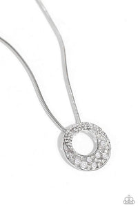 Scintillating Spiral - White Necklace - Paparazzi