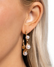 Load image into Gallery viewer, Poetic Pearls - Gold Earrings - Paparazzi