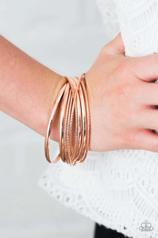 Drops a Bombshell - Copper Bracelet - Paparazzi