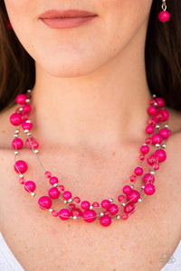 Set The World On WIRE - Pink Necklace - Paparazzi