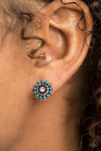 Dreamy Dahlia - Blue Earrings - Paparazzi