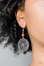 Load image into Gallery viewer, Full Floral - Orange Earrings - Paparazzi