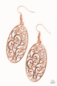 Glistening Gardens - Copper Earrings - Paparazzi