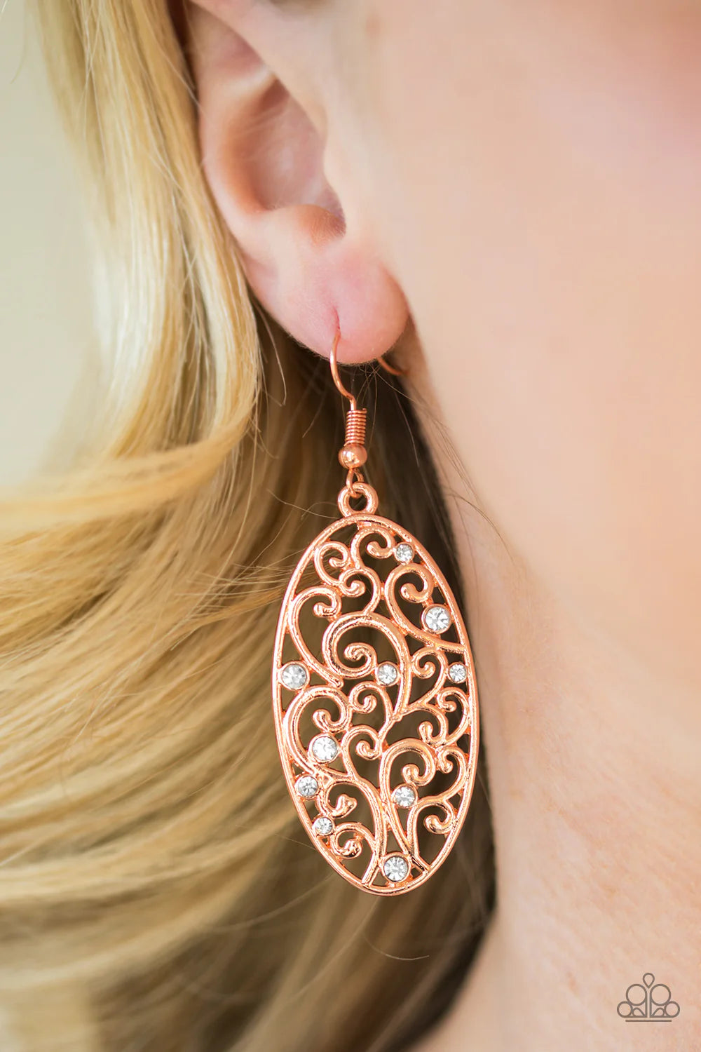 Glistening Gardens - Copper Earrings - Paparazzi