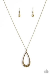 Teardrop Tease - Brass Necklace - Paparazzi