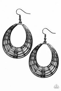 Tundra Texture - Black Earrings - Paparazzi