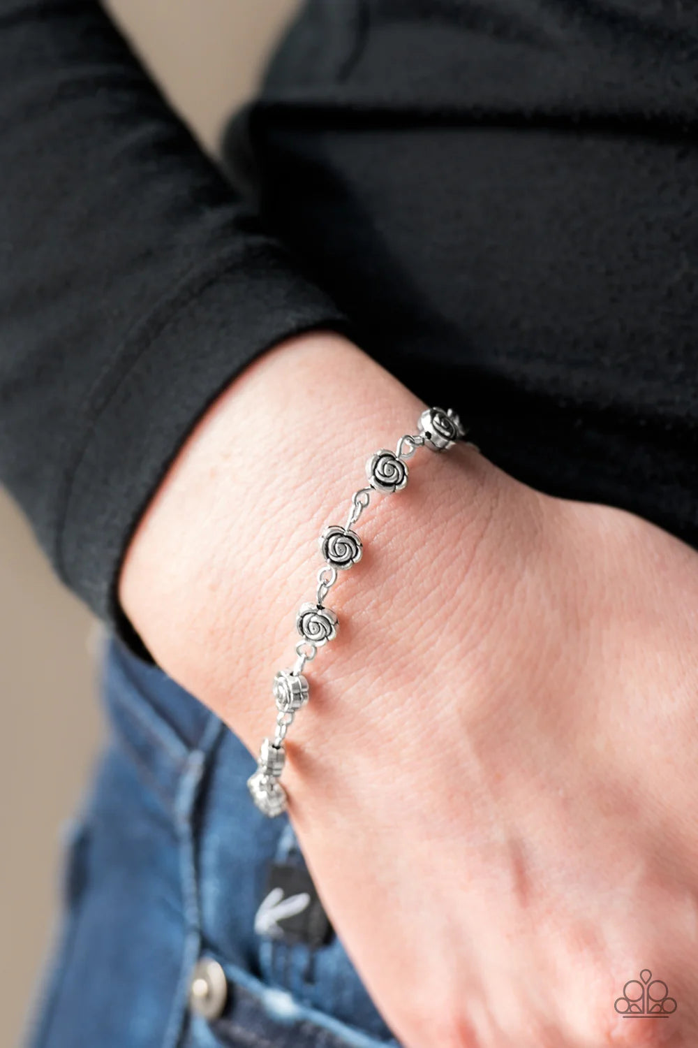 Rosebud Radiance - Silver Bracelet - Paparazzi