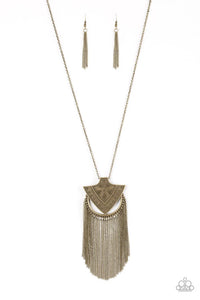 Hunt Or Be Hunted - Brass Necklace - Paparazzi