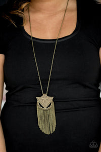 Hunt Or Be Hunted - Brass Necklace - Paparazzi