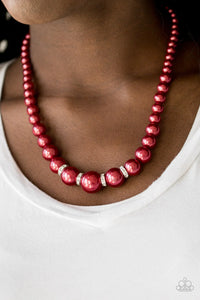 Party Pearls - Red Necklace - Paparazzi