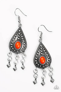 Sahara Song - Orange Earrings - Paparazzi