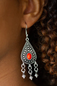 Sahara Song - Orange Earrings - Paparazzi