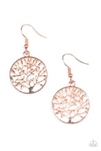 Load image into Gallery viewer, TREE Ring Circus - Copper Earrings - Paparazzi