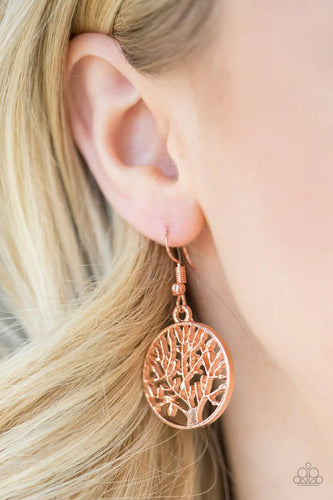 TREE Ring Circus - Copper Earrings - Paparazzi