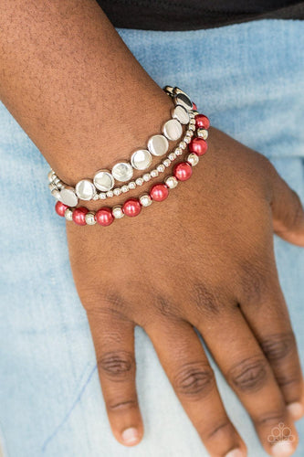 Girly Girl Glamour - Red Bracelet - Paparazzi