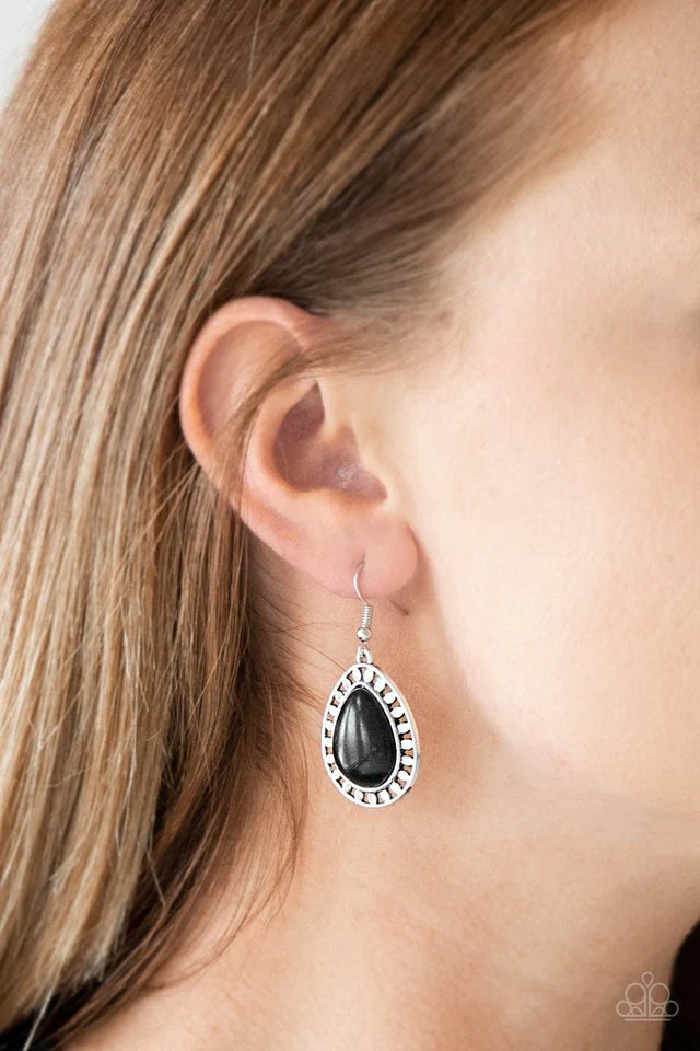 Sahara Serenity - Black Earrings - Paparazzi