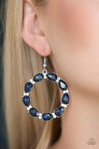 Ring Around The Rhinestones - Blue Earrings - Paparazzi