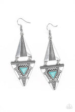 Load image into Gallery viewer, El Paso Edge - Blue Earrings - Paparazzi