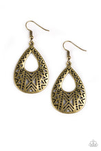 Load image into Gallery viewer, Alpha Amazon - Brass Earrings - Paparazzi