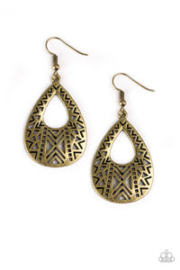 Alpha Amazon - Brass Earrings - Paparazzi