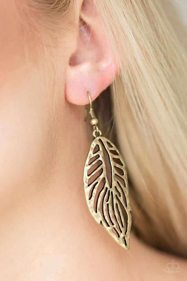 Come Home To Roost - Brass Earrings - Paparazzi