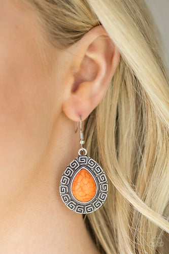 Tribal Tango - Orange Earrings - Paparazzi