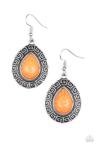 Tribal Tango - Orange Earrings - Paparazzi