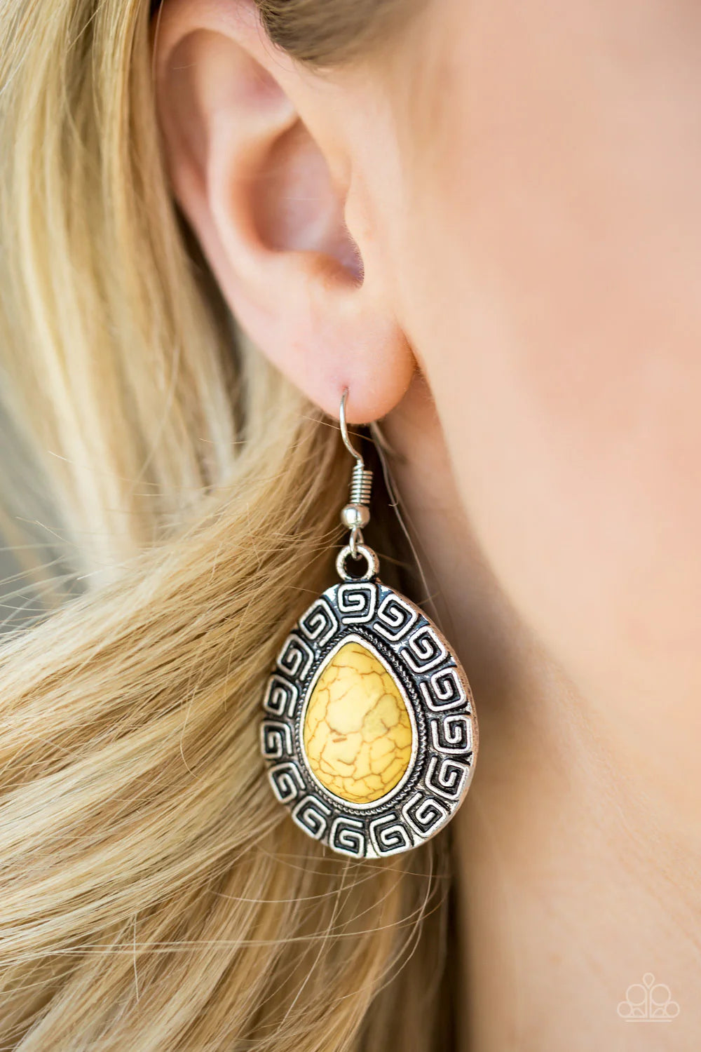 Tribal Tango - Yellow Earrings - Paparazzi