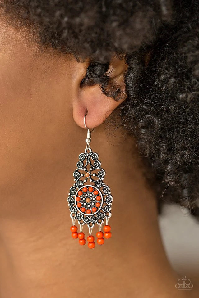 Courageously Congo - Orange Earrings - Paparazzi