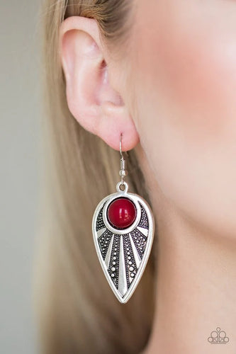 Take A WALKABOUT - Red Earrings - Paparazzi