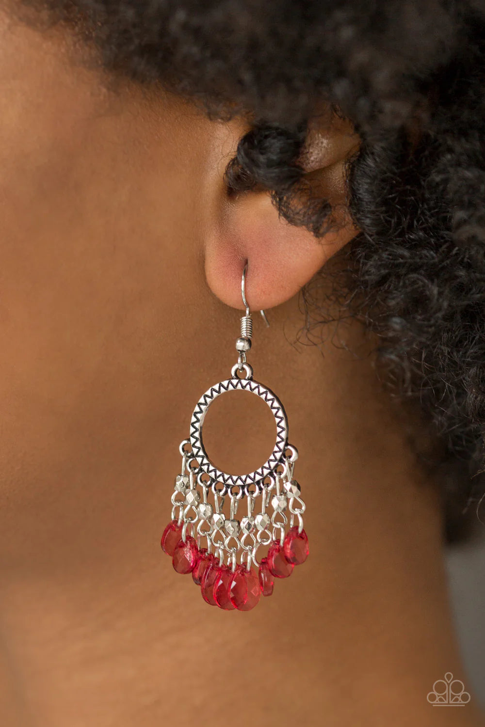 Paradise Palace - Red Earrings - Paparazzi