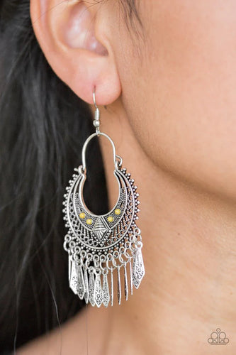 Walk On The Wildside - Yellow Earrings - Paparazzi