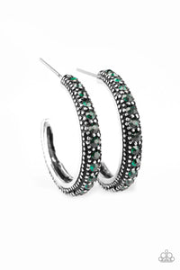 Twinkling Tinseltown - Green Earrings - Paparazzi