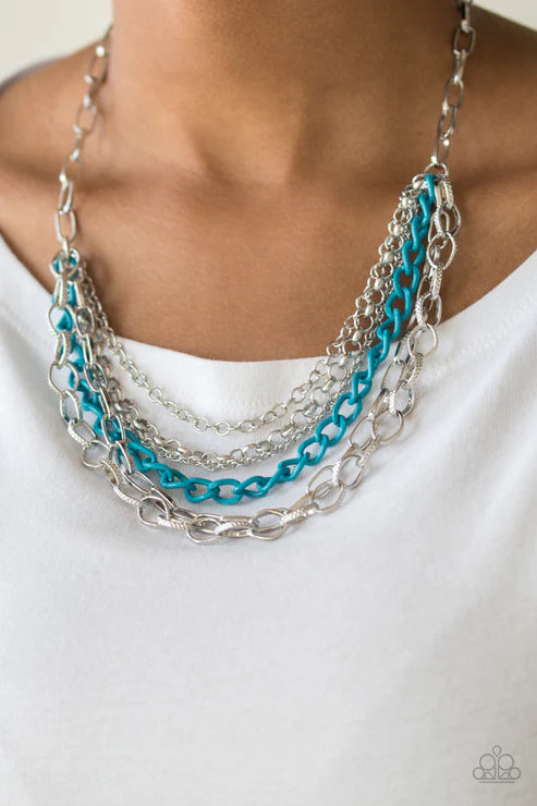 Color Bomb - Blue Necklace - Paparazzi