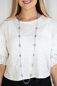 Glassy Glamorous - Blue Necklace - Paparazzi