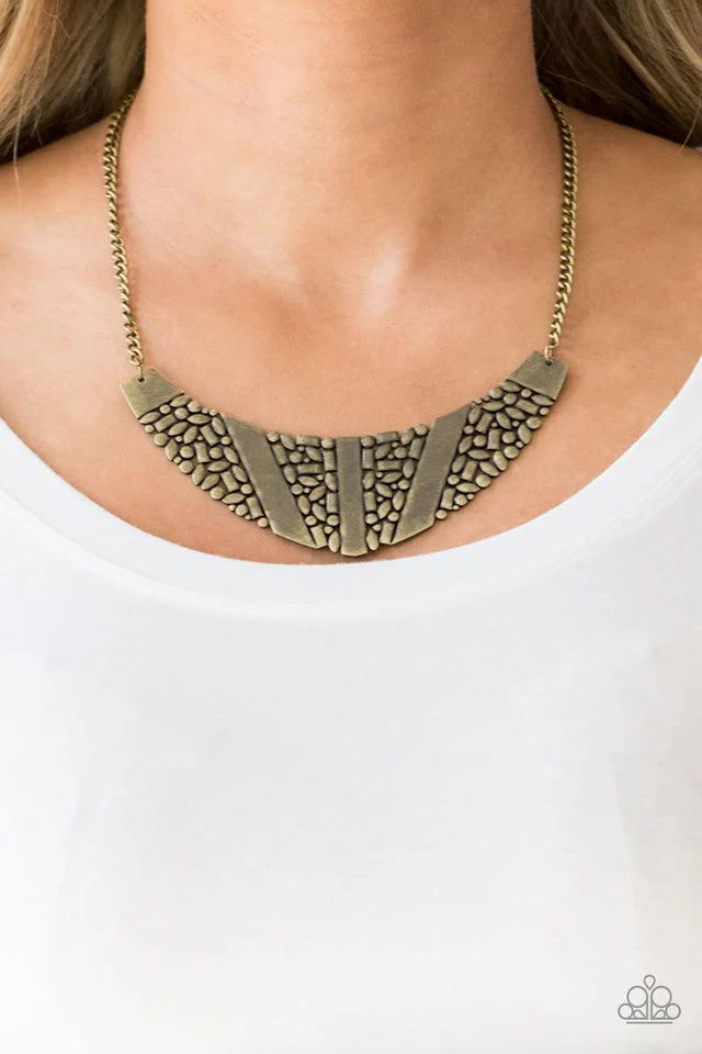 Terra Trailbreaker - Brass Necklace - Paparazzi