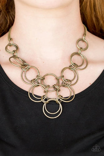 Ringing Off The Hook - Brass Necklace - Paparazzi