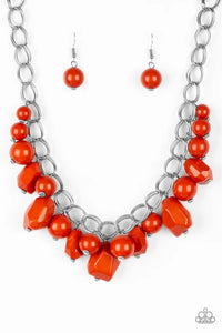 Gorgeously Globetrotter - Orange Necklace - Paparazzi